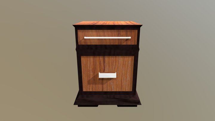 Wooden Nightstand 3D Model