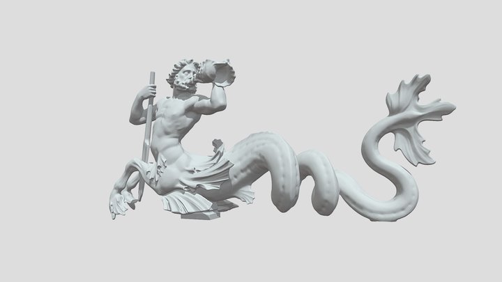Triton mit Sockel 3D Model