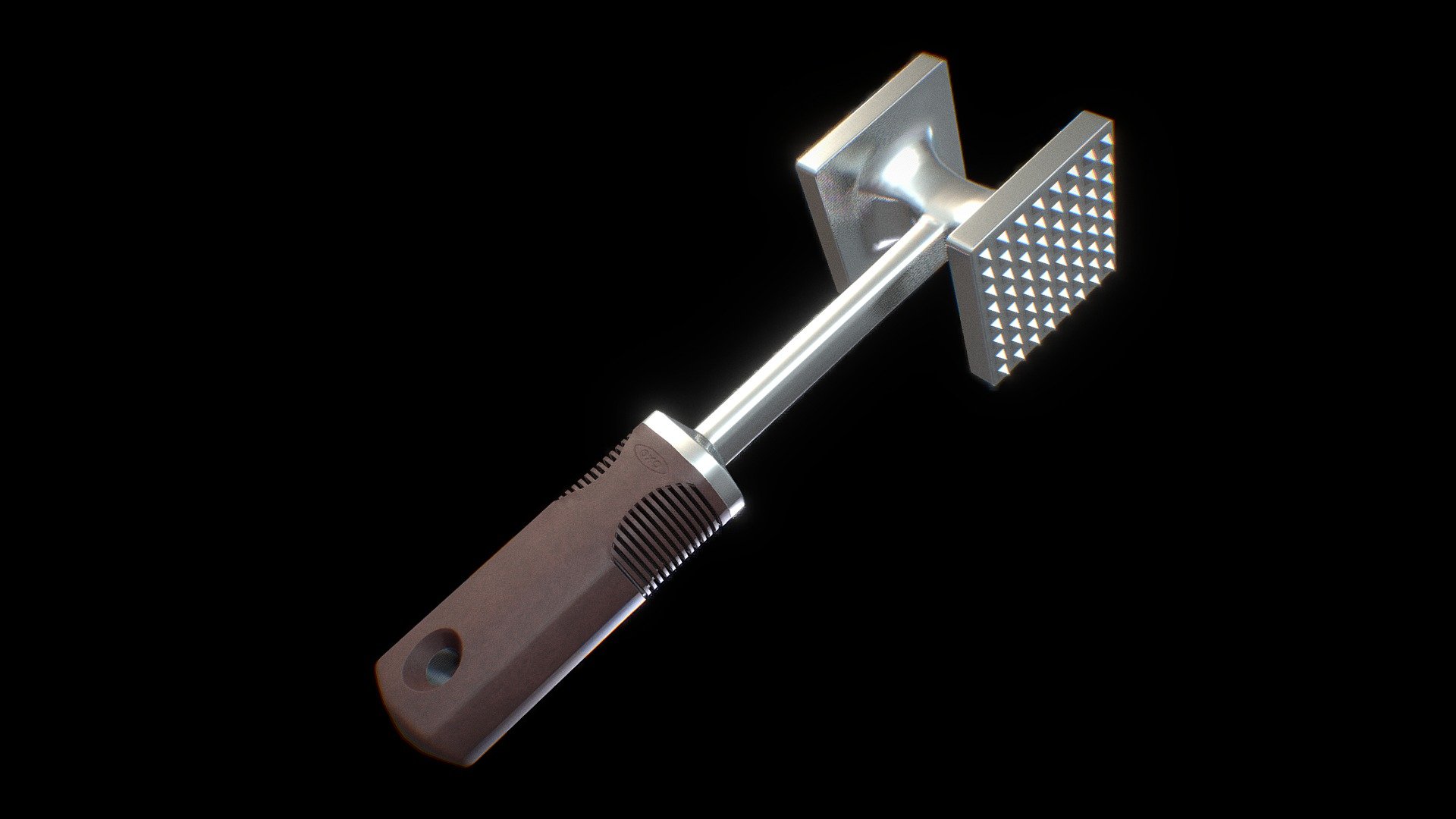 3D model OXO Meat Tenderizer with brown Grips VR / AR / low-poly