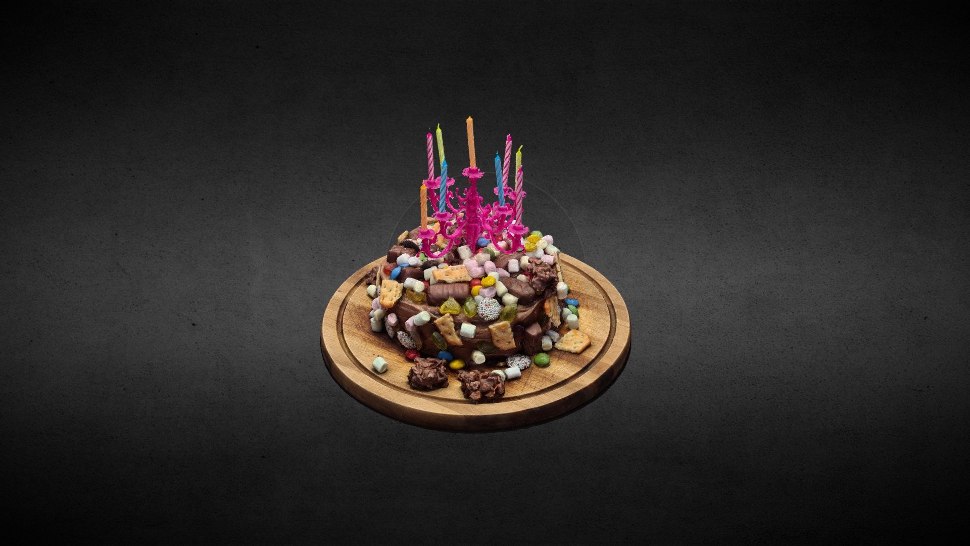 Cake decorated with sweets