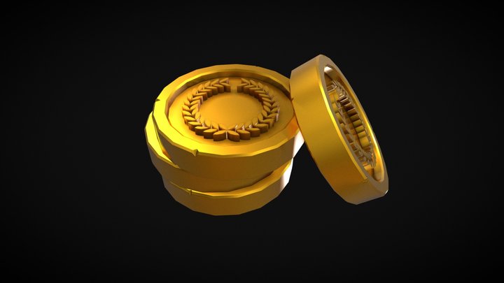 Golden Imperial Coins 3D Model
