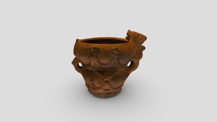 Deep bowl with wild boar decoration （猪装飾付深鉢形土器) 3D Model