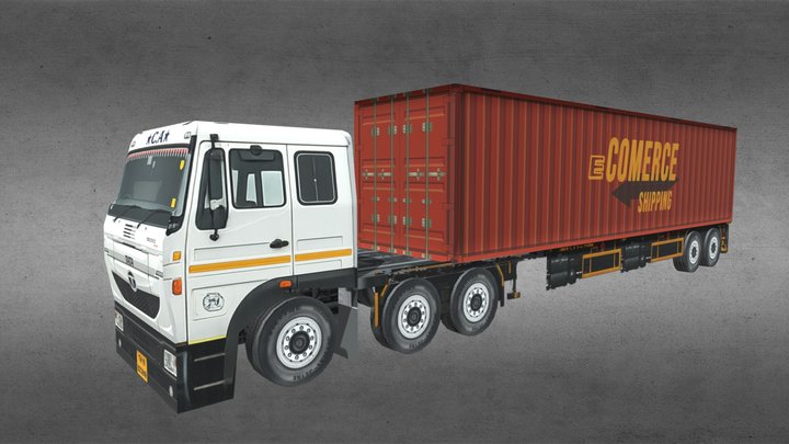 Tata Signa Cargo Truck | Low Poly Game Ready PBR 3D Model