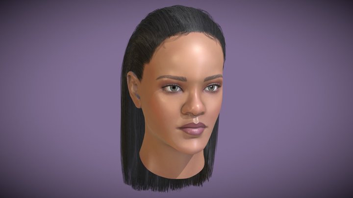 Rihanna Head Model 3D Model