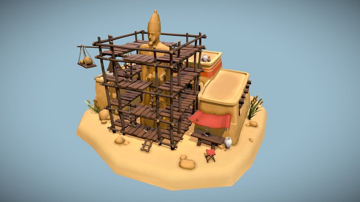 Egyptian Sculptor - Game Art 1 End Assignment 3D Model