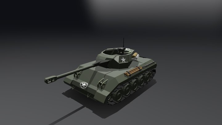Low Poly M18 Hellcat 3D Model