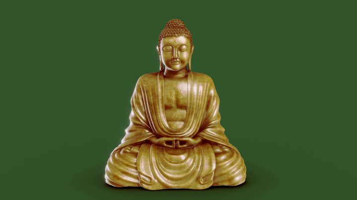 Sitting Buddha Statue 3D Model