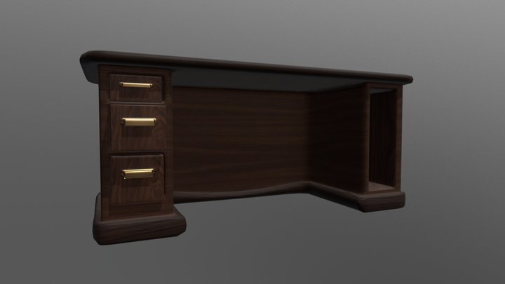 Desk (Bank Teller) 3D Model