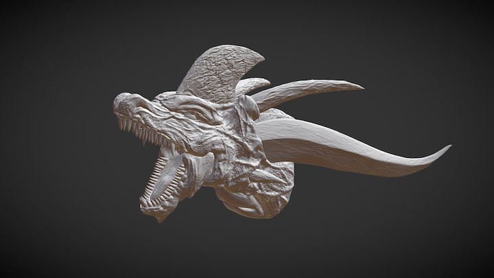 Dragon Head_Middle polygon 3D Model