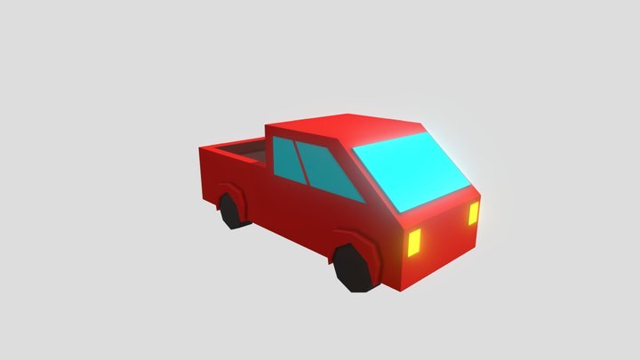 Red pickup 3D Model