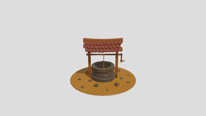 Low Polly Well 3D Model