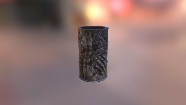 Open Barrel Texture 2 3D Model