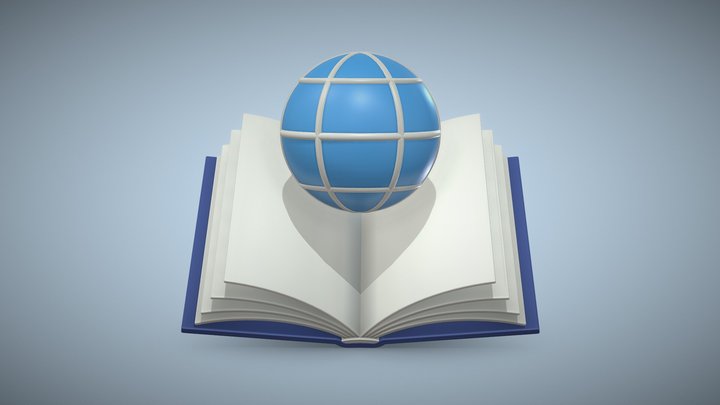 Social studies (Book and globe) cartoon 3D icon 3D Model