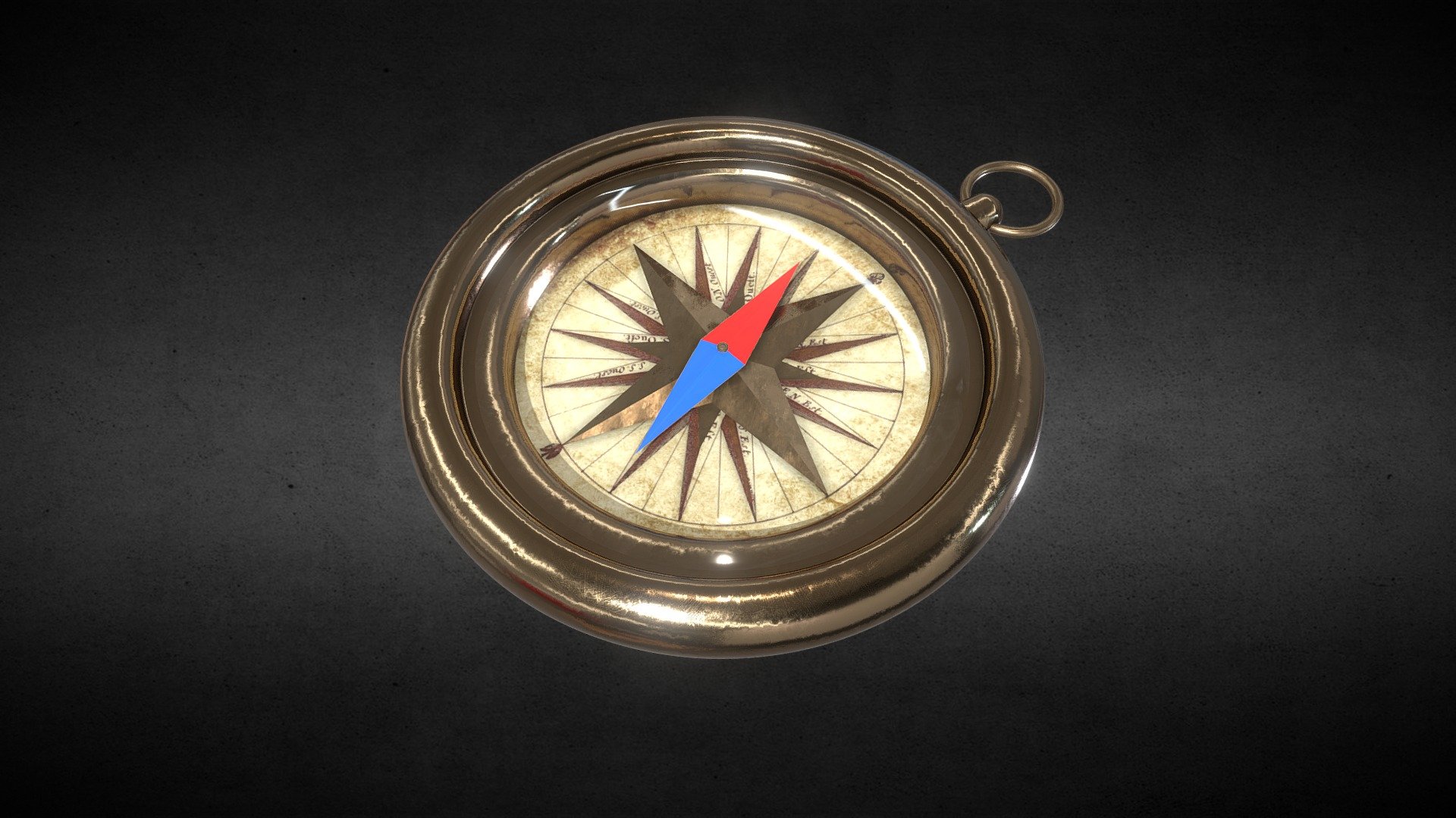 Vintage Compass (animated) Buy Royalty Free 3D model by ahingel
