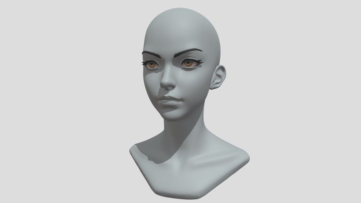 Stylized-anime-female-head 3D Model
