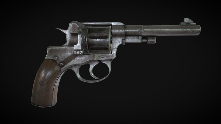 Nagant M1895 Revolver 3D Model