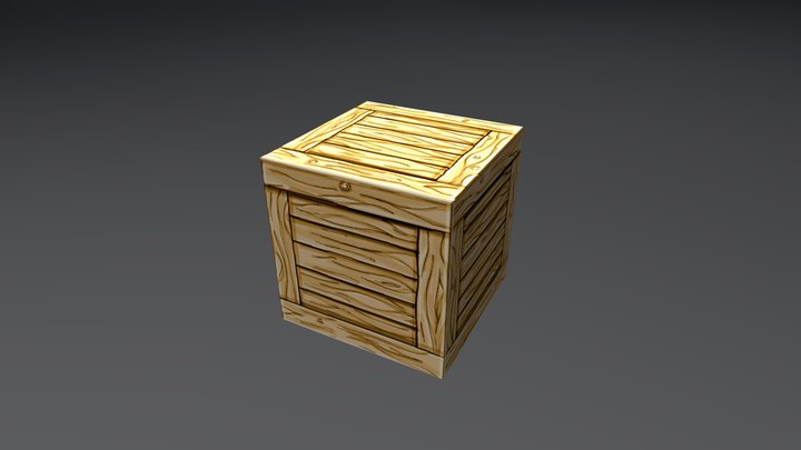 hand painted crate 3D Model