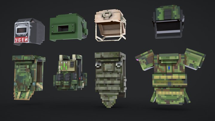 Minecraft - Military armor 3D Model