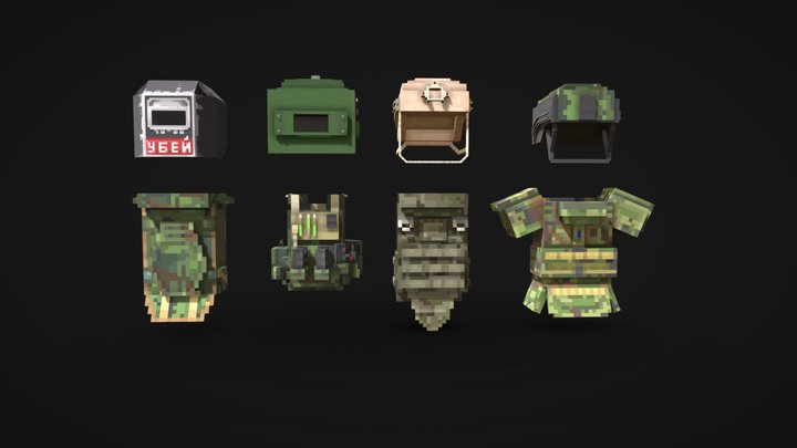 Minecraft - Military armor 3D Model