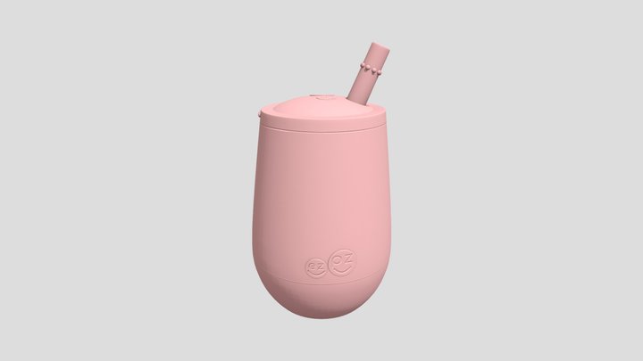 Mini Cup & Straw 3D Model