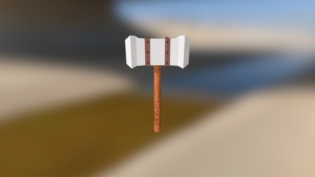 Low Poly Hammer 3D Model