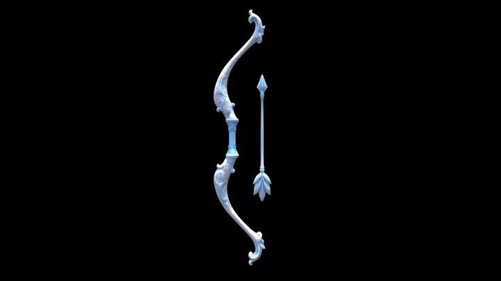 Blue Marble Bow and Arrow