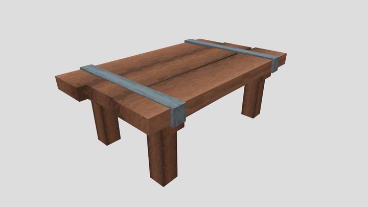 Medieval Pixelart table 3D Model
