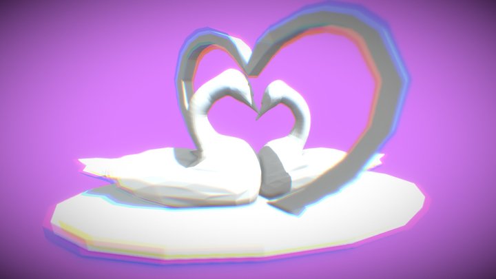 SWANS IN LOVE 3D Model