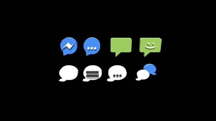 3D icons messanger 3D Model