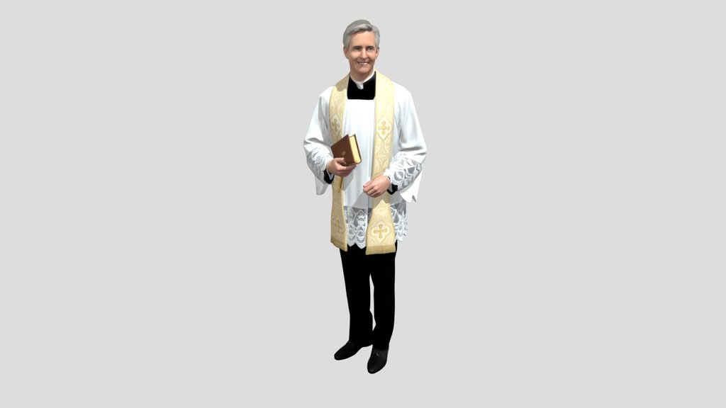 Priest in White and Gold Stole