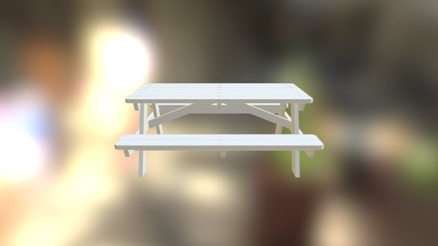 Picnic table (white) 3D Model