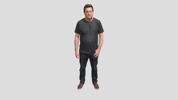 Casual Portrait Of A Man In A Dark T-Shirt – Modello 3D gratuito STL