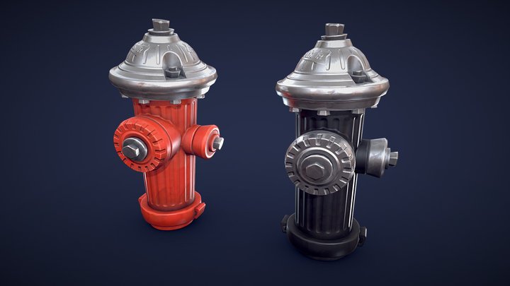 Stylized Fire Hydrant - Low Poly 3D Model