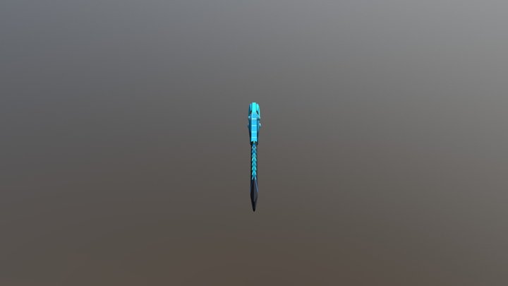 Huntsman Knife Blue Neon 3D Model