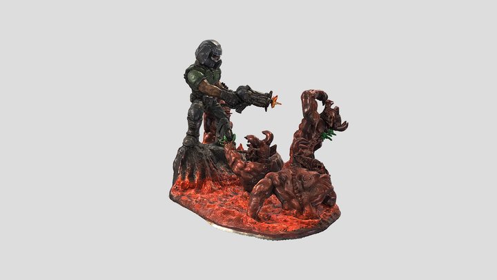 Doom Combat Scene 3D Model