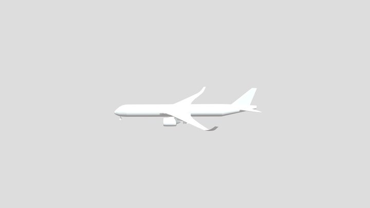 Airbus A350-1000 (seats and containers inside) 3D Model