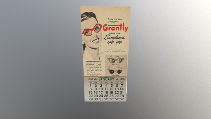 Calendario Vintage 3D Model