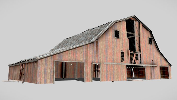 Barn with one trim texture. 3D Model