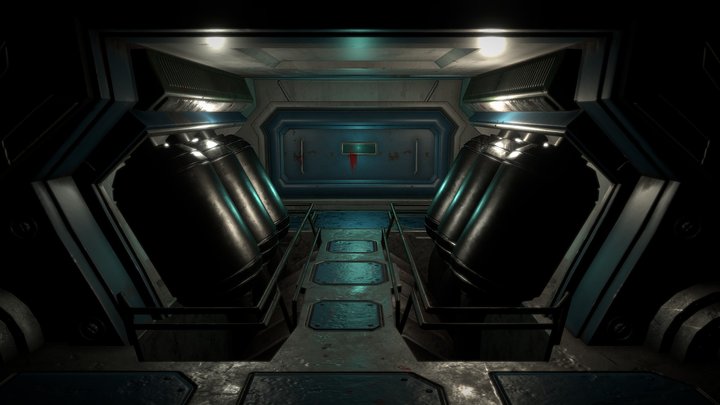 Creepy Sci Fi Hall 3D Model