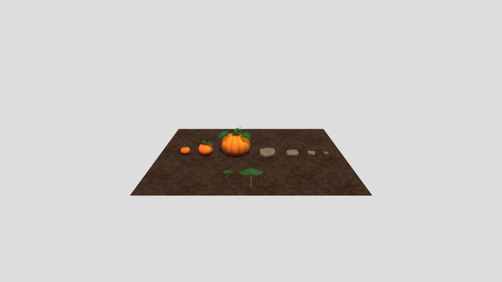 Ground+Pumpkins+Stones 3D Model