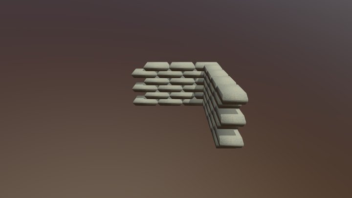 Sandbag Wall 04 3D Model