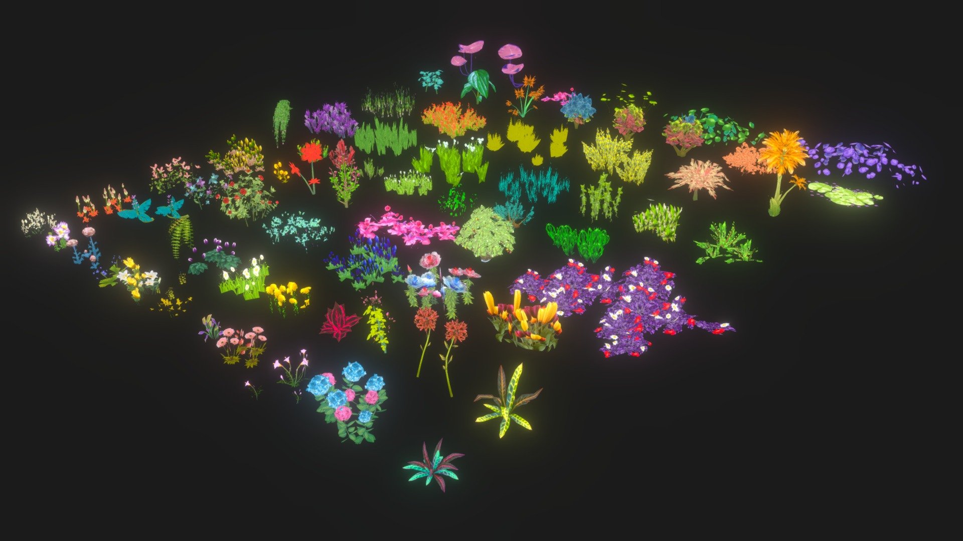 Low poly Cartoon Flower Collection 01-Game Ready - 3D model by josluat91  (@josluat91) [a5ea74e]
