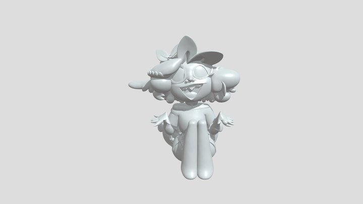 Cartoon girl with colorful hair and clothes 3D Model