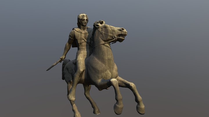 Alexander The Great Statue 3D Model