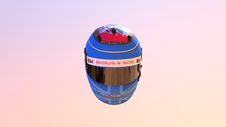 Brooklyn W Racing  Helmet July 2019 3D Model