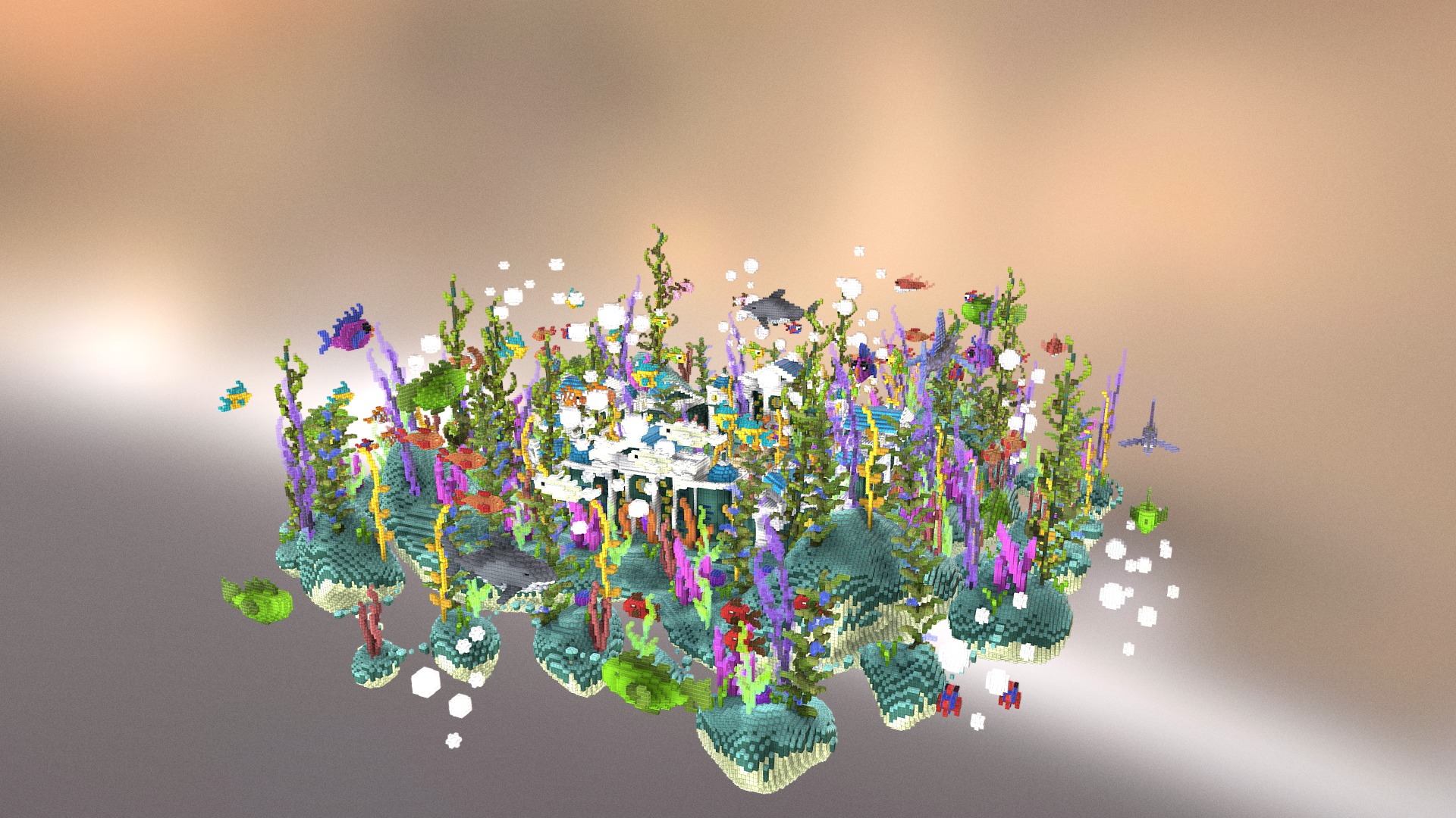 3D model Aquaepic Hub - This is a 3D model of the Aquaepic Hub. The 3D model is about a tree with flowers.