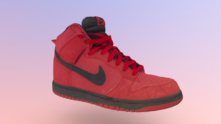 Nike Hightop Used Sneakers 3D Model