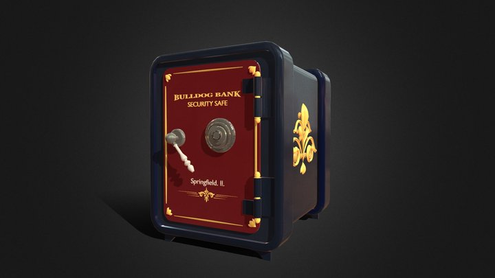 Vintage bank safe 3D Model