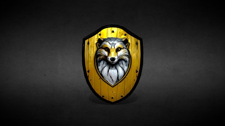 Hufflepuff coat of arms, shield 3D Model