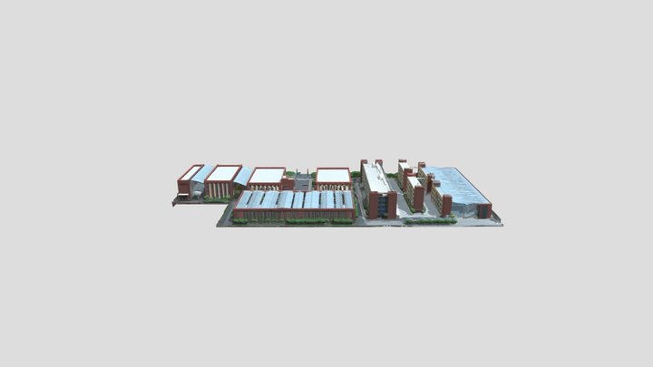 Modern Factory Campus 3D Model